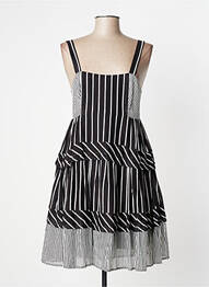 Robe mi-longue fermeture zippée au dos fines bretelles noir TWINSET femme