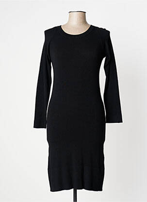 Robe pull coupe cintrée manches longues noir BLEU BLANC ROUGE femme