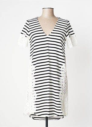 Robe mi-longue manches courtes manches courtes blanc TWINSET femme