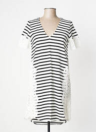 Robe mi-longue manches courtes manches courtes blanc TWINSET femme