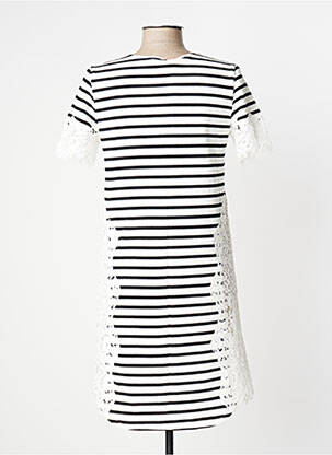 Robe mi-longue manches courtes manches courtes blanc TWINSET femme
