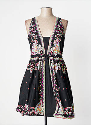 Robe mi-longue imprimé fleurs sans manche noir TWINSET femme