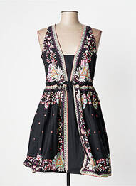 Robe mi-longue imprimé fleurs sans manche noir TWINSET femme