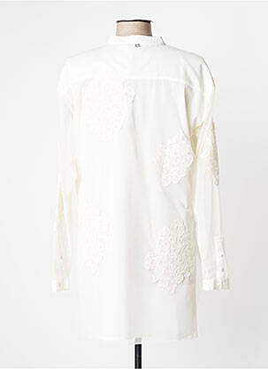 Robe courte coupe fluide manches longues beige TWINSET femme