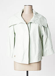 Veste en cuir poches vert MANILA GRACE femme