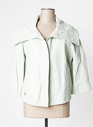 Veste en cuir poches vert MANILA GRACE femme