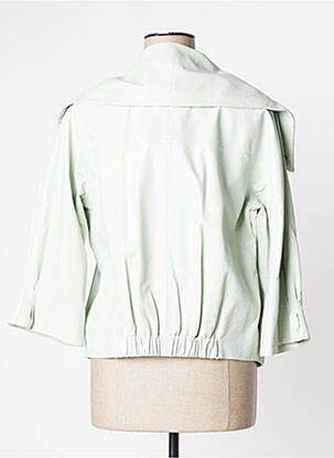 Veste en cuir poches vert MANILA GRACE femme