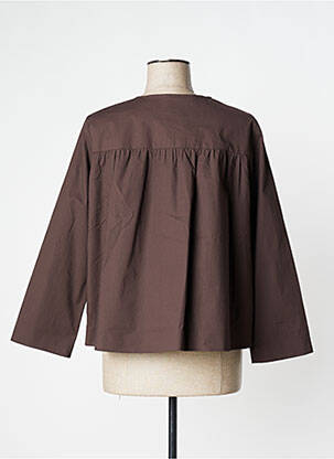 Veste casual col rond marron NIU femme