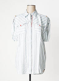 Chemisier poches poitrine manches courtes bleu MANILA GRACE femme