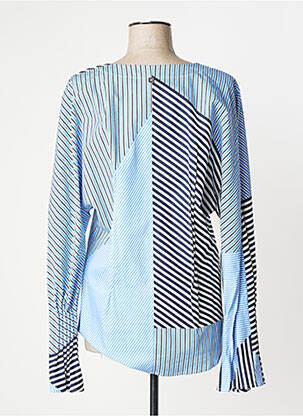Chemisier coupe cintrée manches longues bleu MANILA GRACE femme