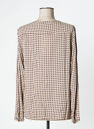 Blouse tissage popeline manches longues beige MANILA GRACE femme