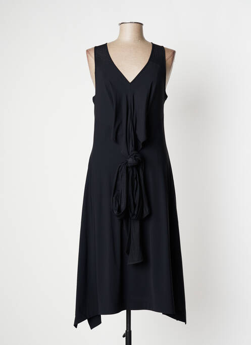 Robe longue coupe évasée sans manche noir INDIES femme