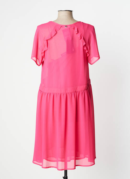Robe mi-longue coupe fluide manches courtes rose TWINSET femme