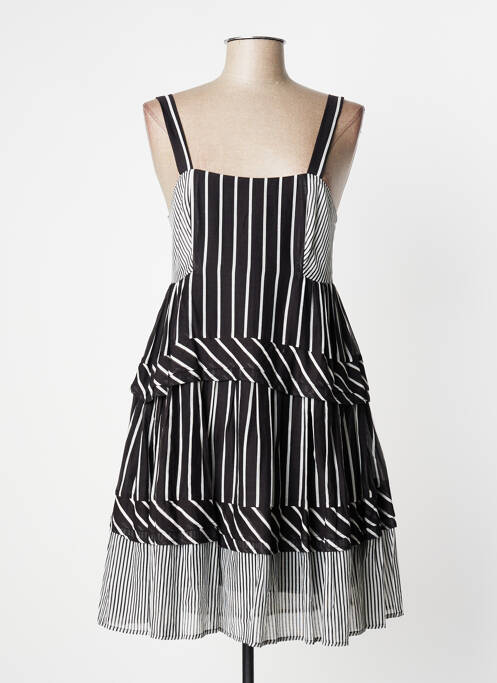 Robe mi-longue fermeture zippée au dos fines bretelles noir TWINSET femme