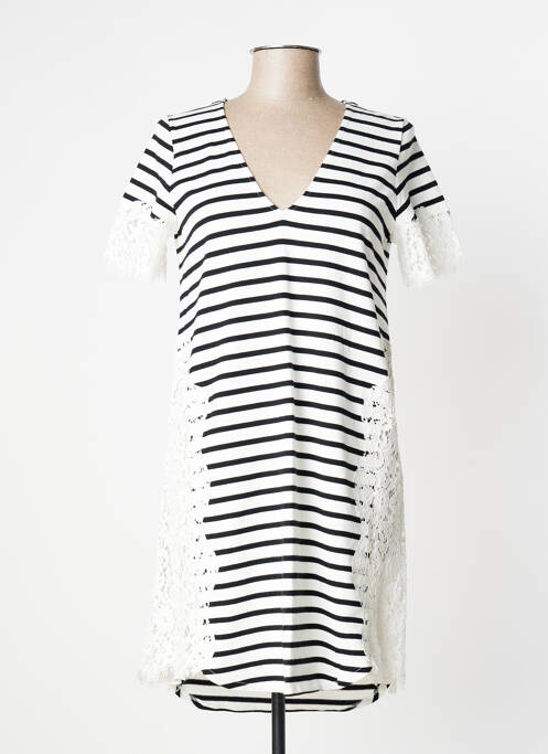Robe mi-longue manches courtes manches courtes blanc TWINSET femme