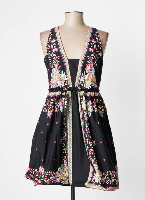 Robe mi-longue imprimé fleurs sans manche noir TWINSET femme