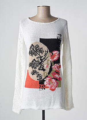 Pull coupe cintrée manches longues beige BLEU BLANC ROUGE femme