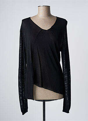 Pull col v manches longues noir MANILA GRACE femme