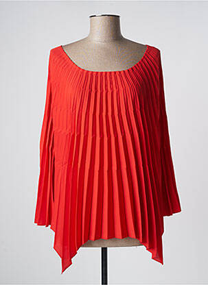 Top col rond manches 3/4 orange INDIES femme