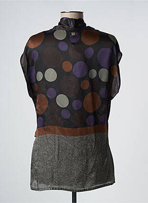 Top coupe fluide manches courtes noir MANILA GRACE femme