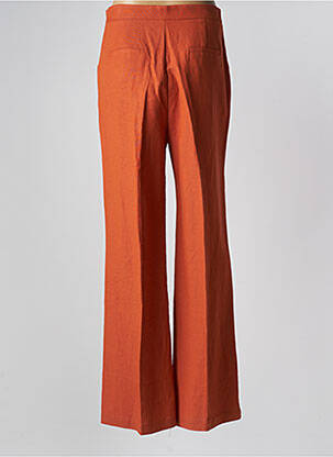 Pantalon large tissage crêpe taille haute orange MANILA GRACE femme
