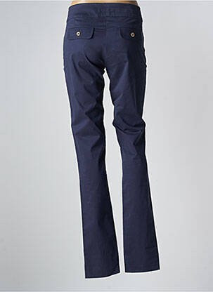 Pantalon slim tissage popeline taille normale bleu BLANC BLEU femme