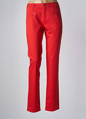 Pantalon slim tissage popeline taille normale rouge BLEU BLANC ROUGE femme