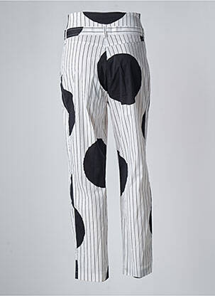Pantalon droit tissage popeline taille haute blanc MANILA GRACE femme