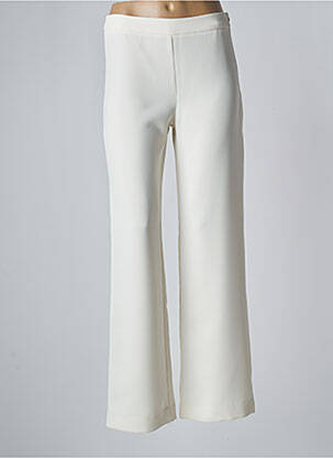 Pantalon large fermeture zip latéral taille normale beige BLEU BLANC ROUGE femme