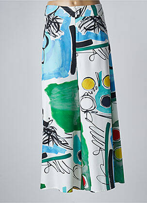 Pantacourt taille haute taille haute bleu INDIES femme