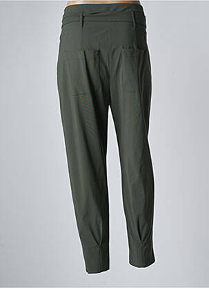 Pantalon droit taille à pinces taille haute vert INDIES femme