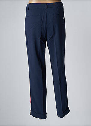 Pantalon 7/8 fermeture zippée sous rabat boutonné taille normale bleu MANILA GRACE femme