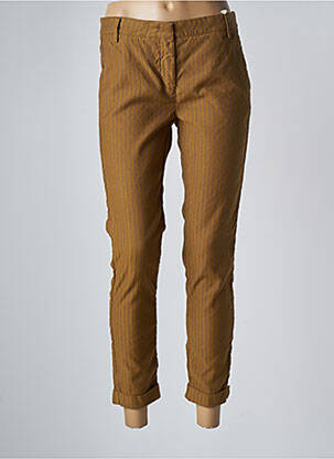 Pantalon 7/8 tissage popeline taille basse jaune MANILA GRACE femme