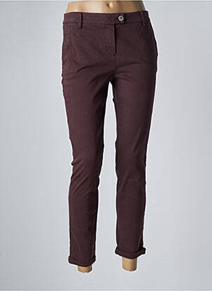Pantalon 7/8 stretch taille basse rouge MANILA GRACE femme