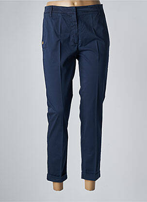 Pantalon 7/8 tissage popeline taille normale bleu MANILA GRACE femme