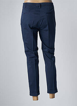 Pantalon 7/8 tissage popeline taille normale bleu MANILA GRACE femme