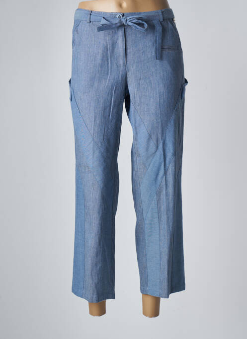 Pantalon 7/8 fermeture zippée sous rabat boutonné taille normale bleu TWINSET femme