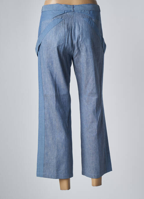 Pantalon 7/8 fermeture zippée sous rabat boutonné taille normale bleu TWINSET femme