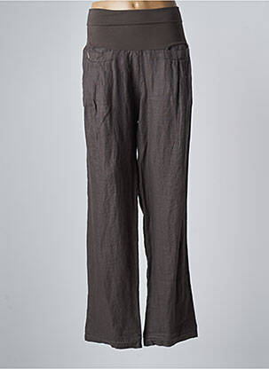 Pantalon droit taille élastique taille normale marron MANILA GRACE femme