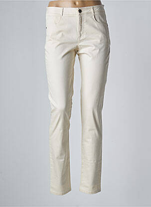 Pantalon slim tissage popeline taille normale beige BLEU BLANC ROUGE femme