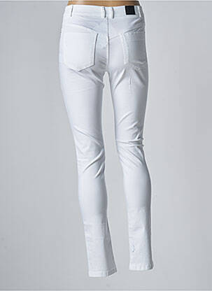 Pantalon slim tissage popeline taille normale blanc BLEU BLANC ROUGE femme