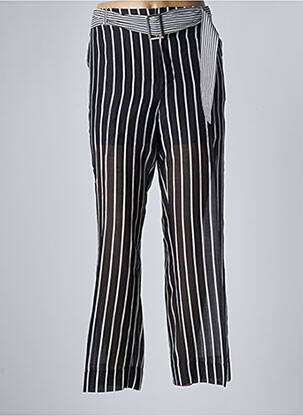 Pantalon droit tissage popeline taille normale noir TWINSET femme