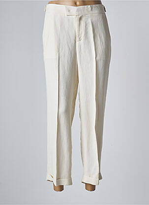 Pantalon 7/8 fermeture zippée sous rabat avec crochet taille normale beige TWINSET femme