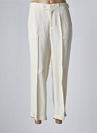 Pantalon 7/8 fermeture zippée sous rabat avec crochet taille normale beige TWINSET femme