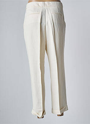 Pantalon 7/8 fermeture zippée sous rabat avec crochet taille normale beige TWINSET femme
