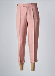 Pantalon 7/8 fermeture zippée sous rabat avec crochet taille normale rose TWINSET femme