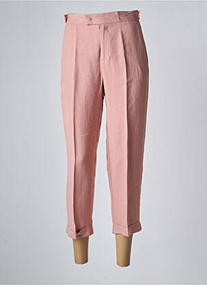 Pantalon 7/8 fermeture zippée sous rabat avec crochet taille normale rose TWINSET femme
