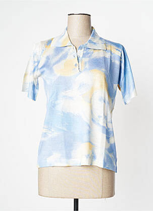 Pull coupe cintrée manches courtes bleu GRIFFON femme