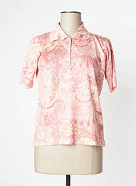 Pull coupe cintrée manches courtes rose GRIFFON femme