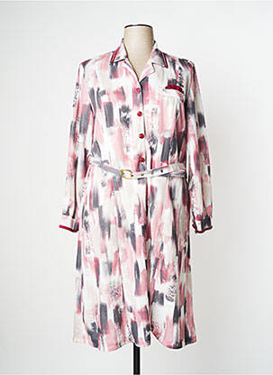 Robe mi-longue manches longues manches longues rose JSW PARIS femme